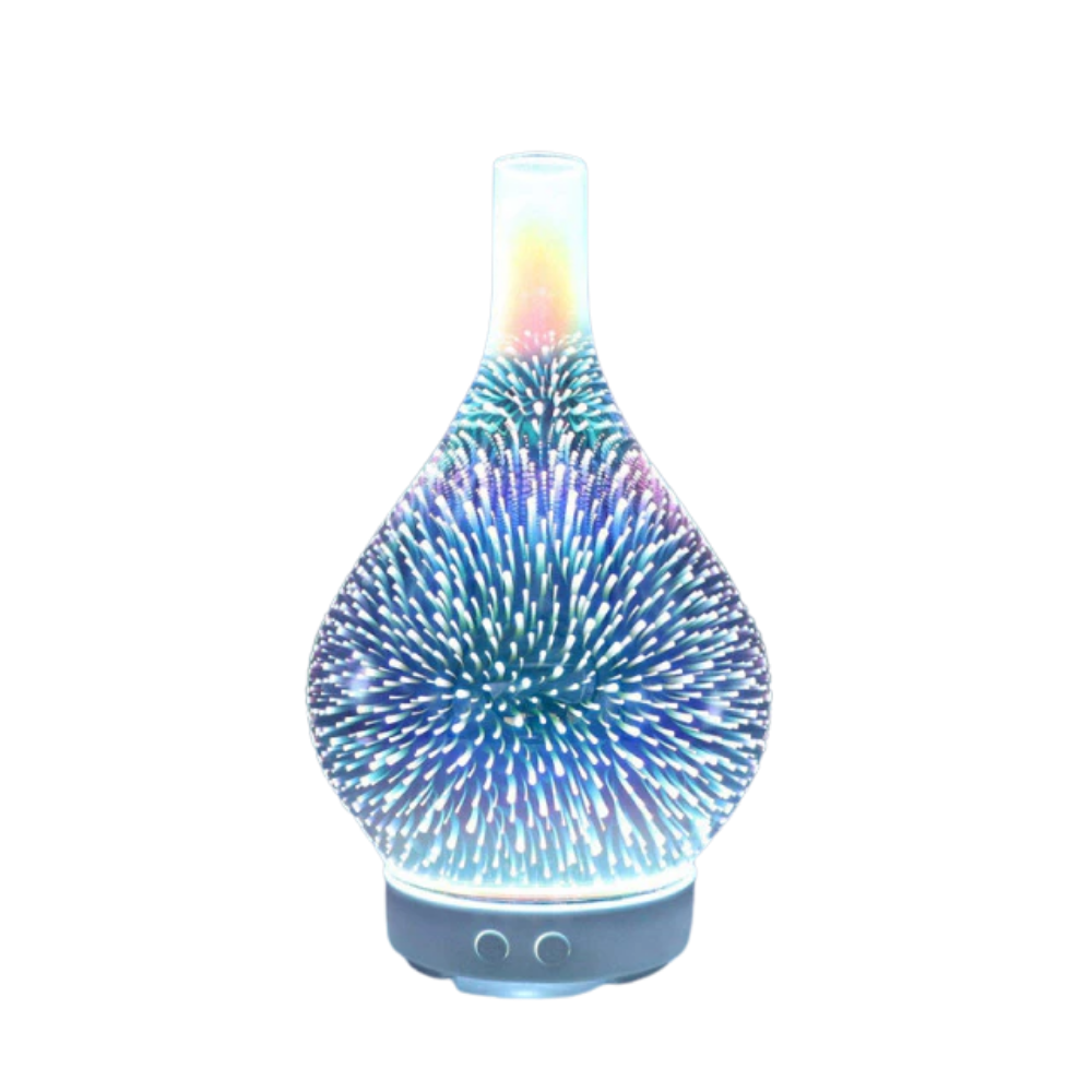 Essential Oil Diffuser Fireworks Pattern Vase Shape -White - Ozerty