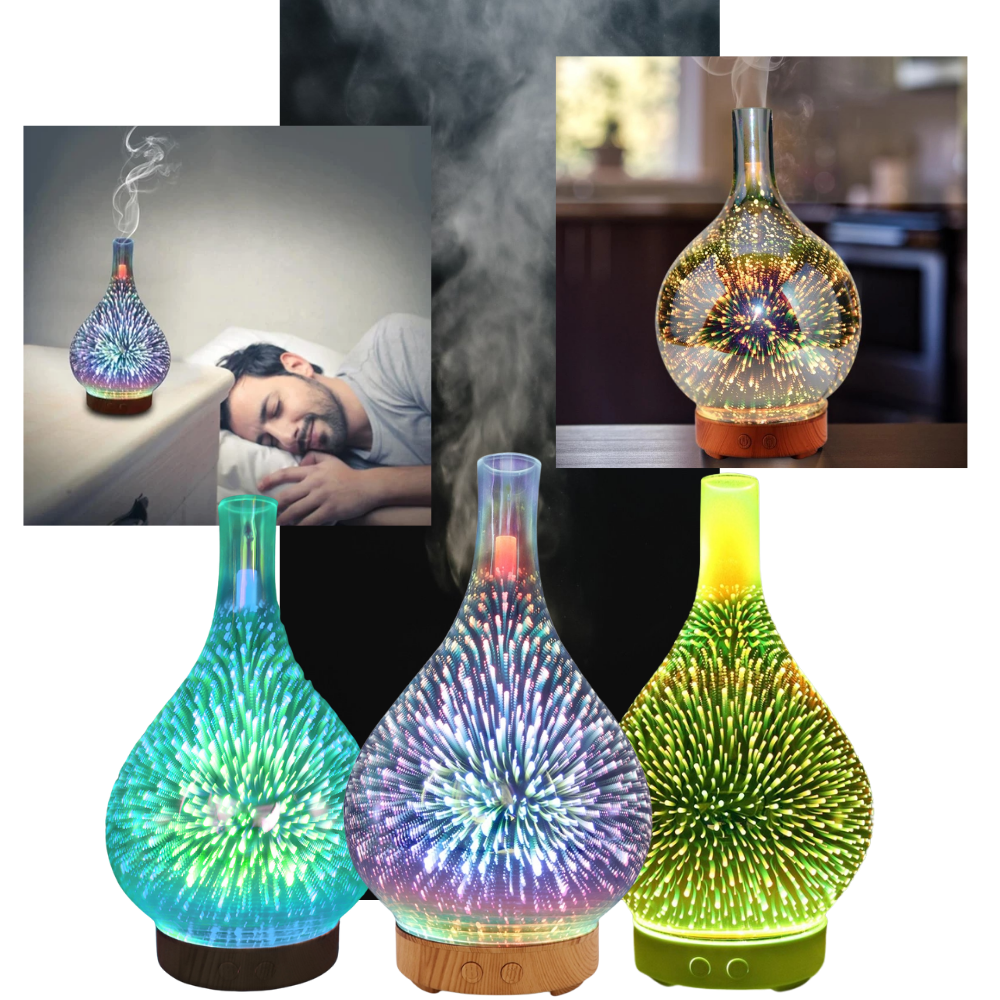 Essential Oil Diffuser Fireworks Pattern Vase Shape - Ozerty