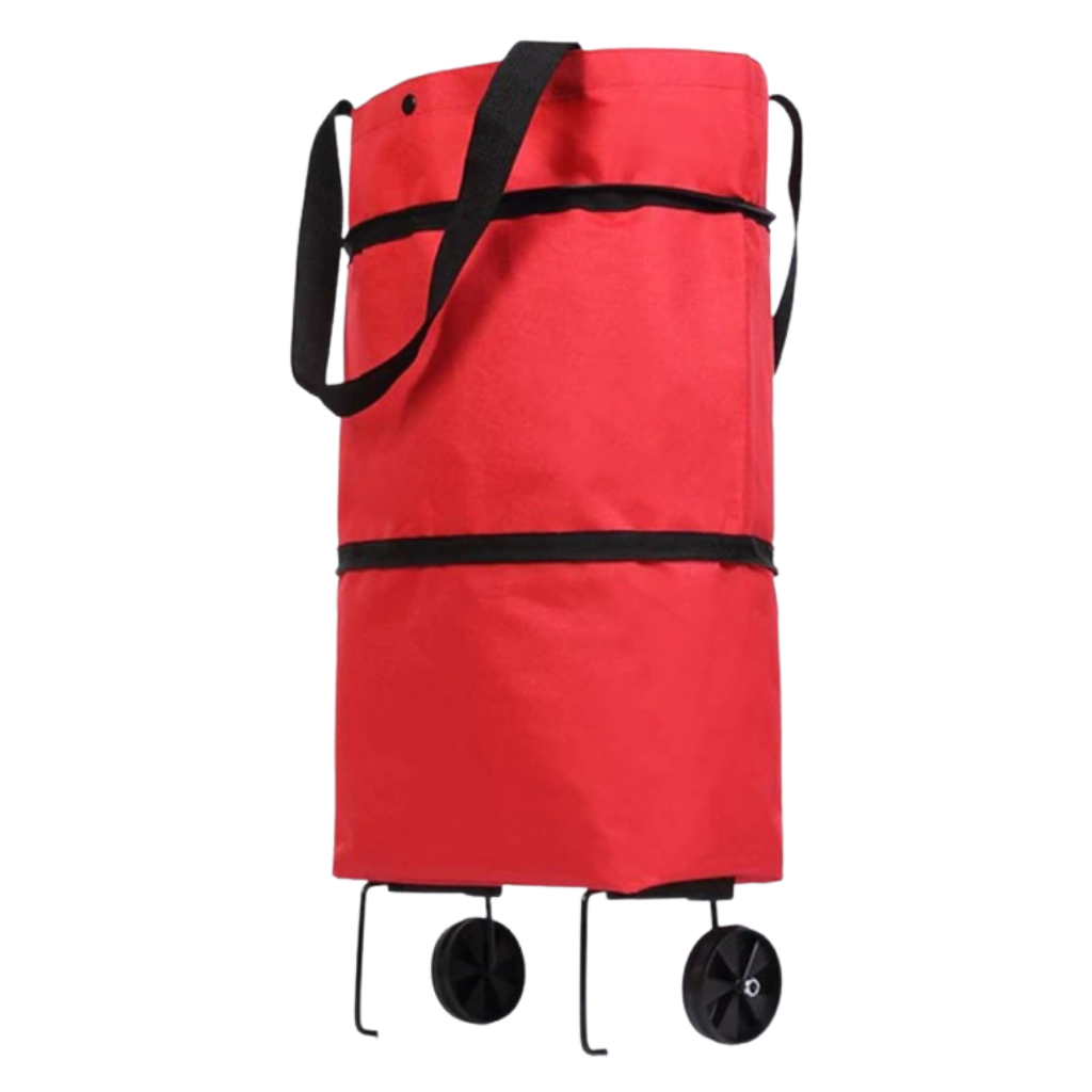 Foldable Trolley grocery Bag 30L -Red - Ozerty