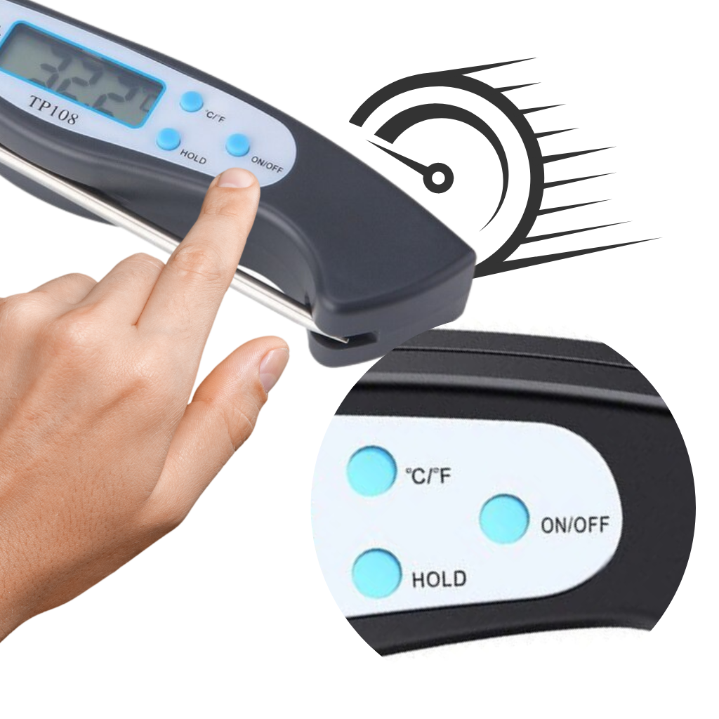 Foldable Instant Read Digital Food Thermometer - Ozerty