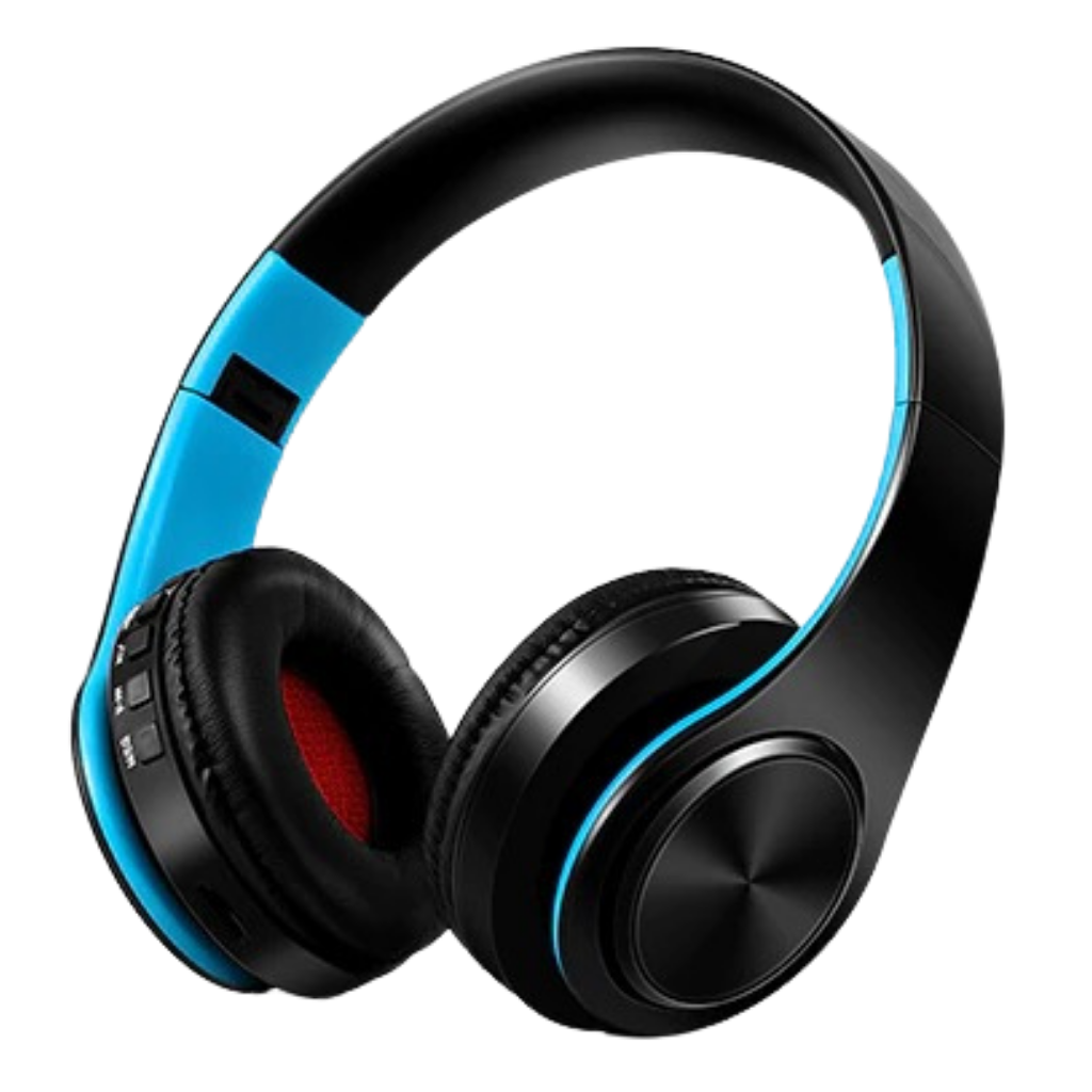 Foldable bluetooth headphones -Blue/Black - Ozerty