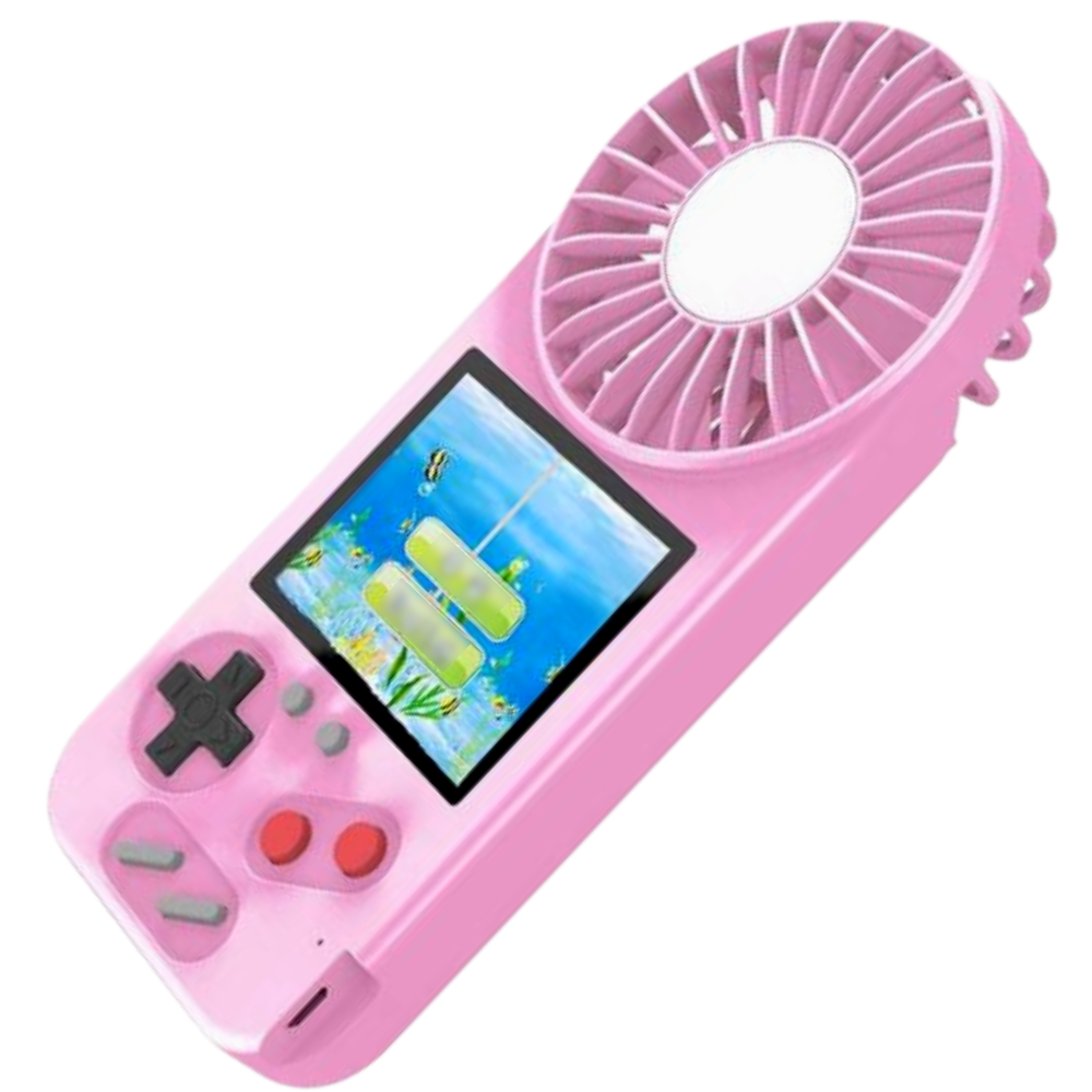 Multi-Game Hand-Held Console with Fan -Pink - Ozerty