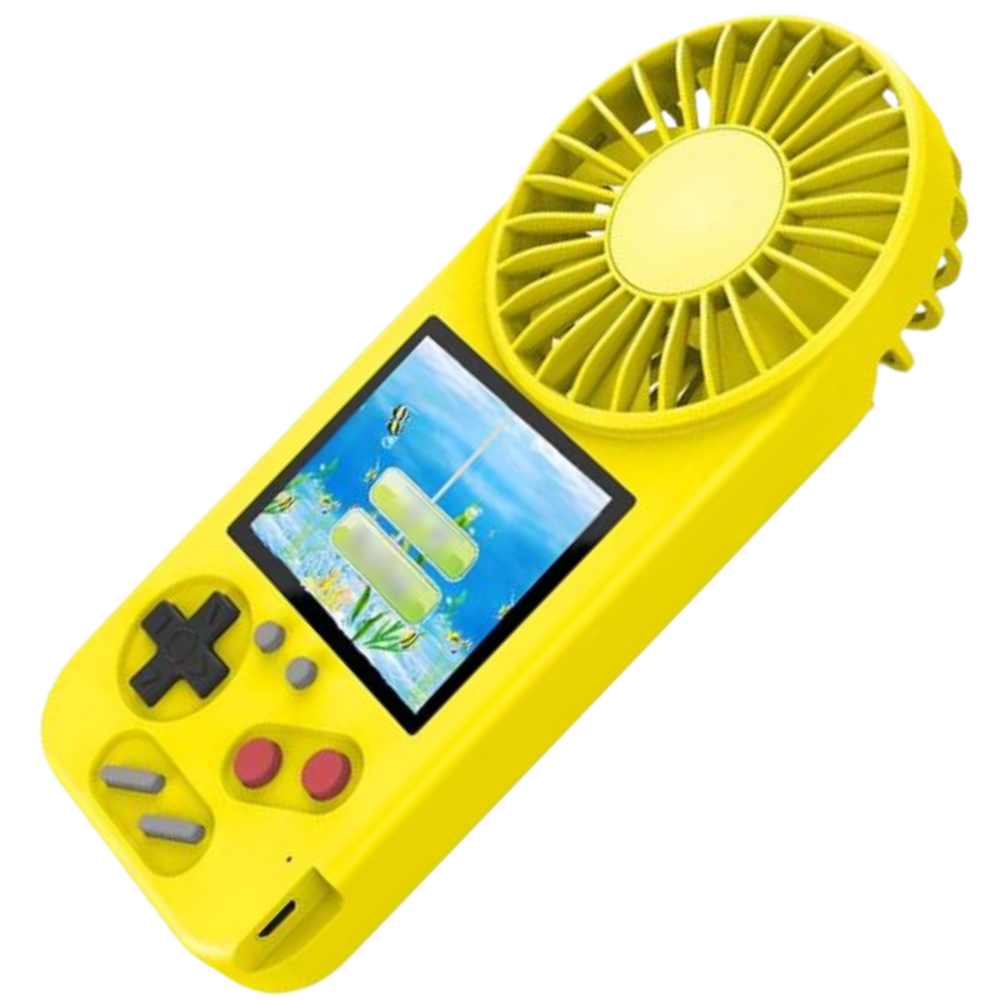 Multi-Game Hand-Held Console with Fan -Yellow - Ozerty