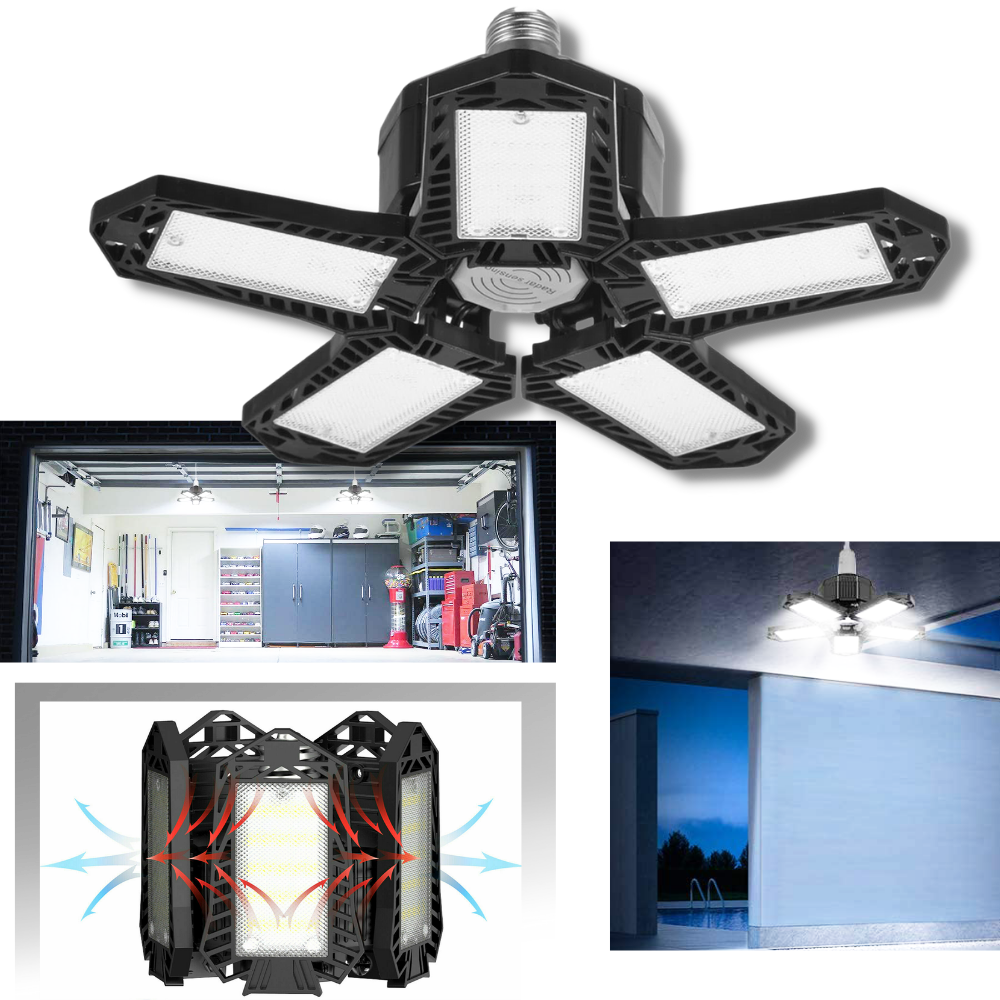 Garage Light with 5 Foldable Panels - Ozerty