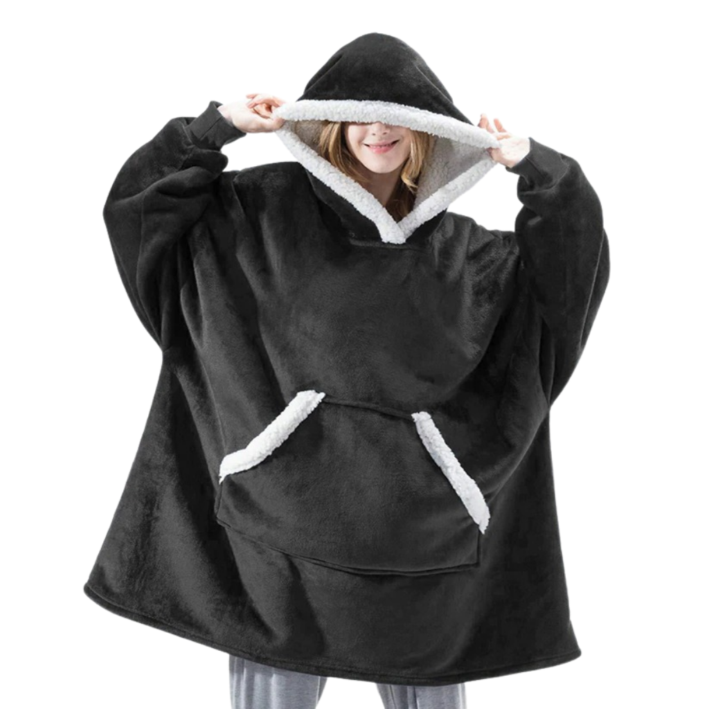 Giant Blanket Hoodie -Black - Ozerty