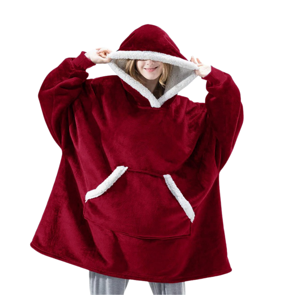 Giant Blanket Hoodie -Dark Red - Ozerty