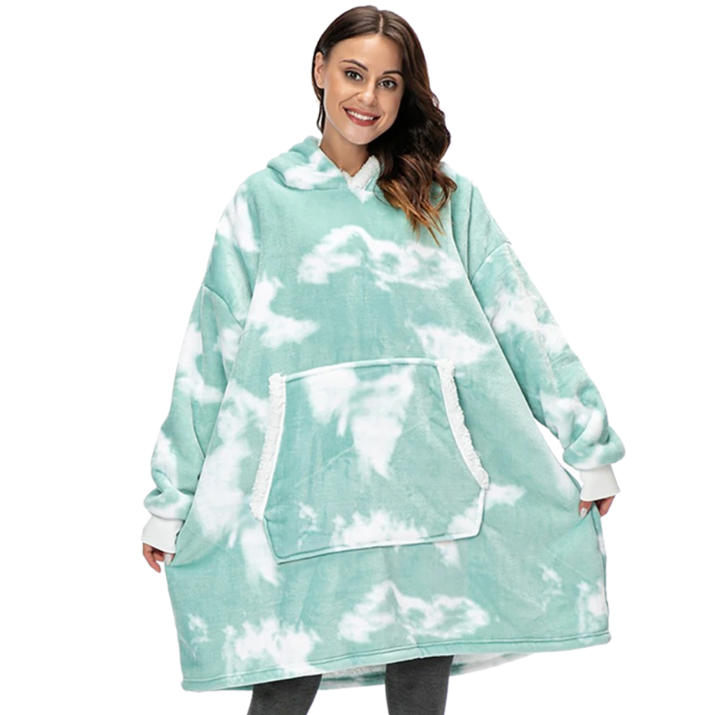 Giant Blanket Hoodie -Faded Green - Ozerty