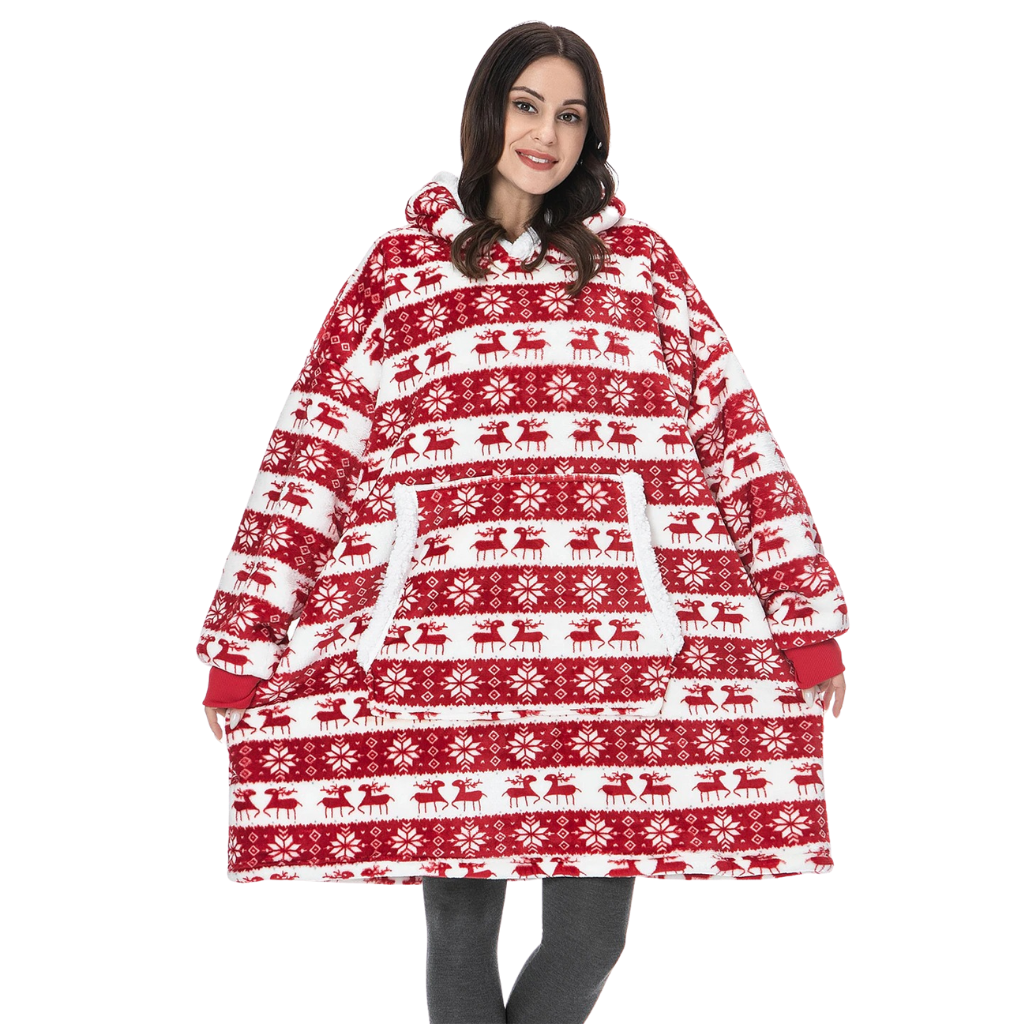 Giant Blanket Hoodie -Christmas Red - Ozerty