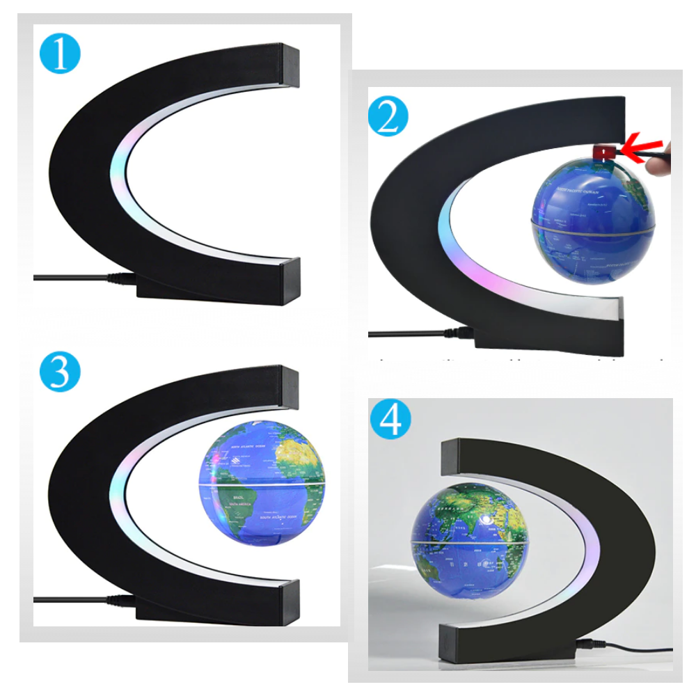 Levitating LED Magnetic Globe - Ozerty