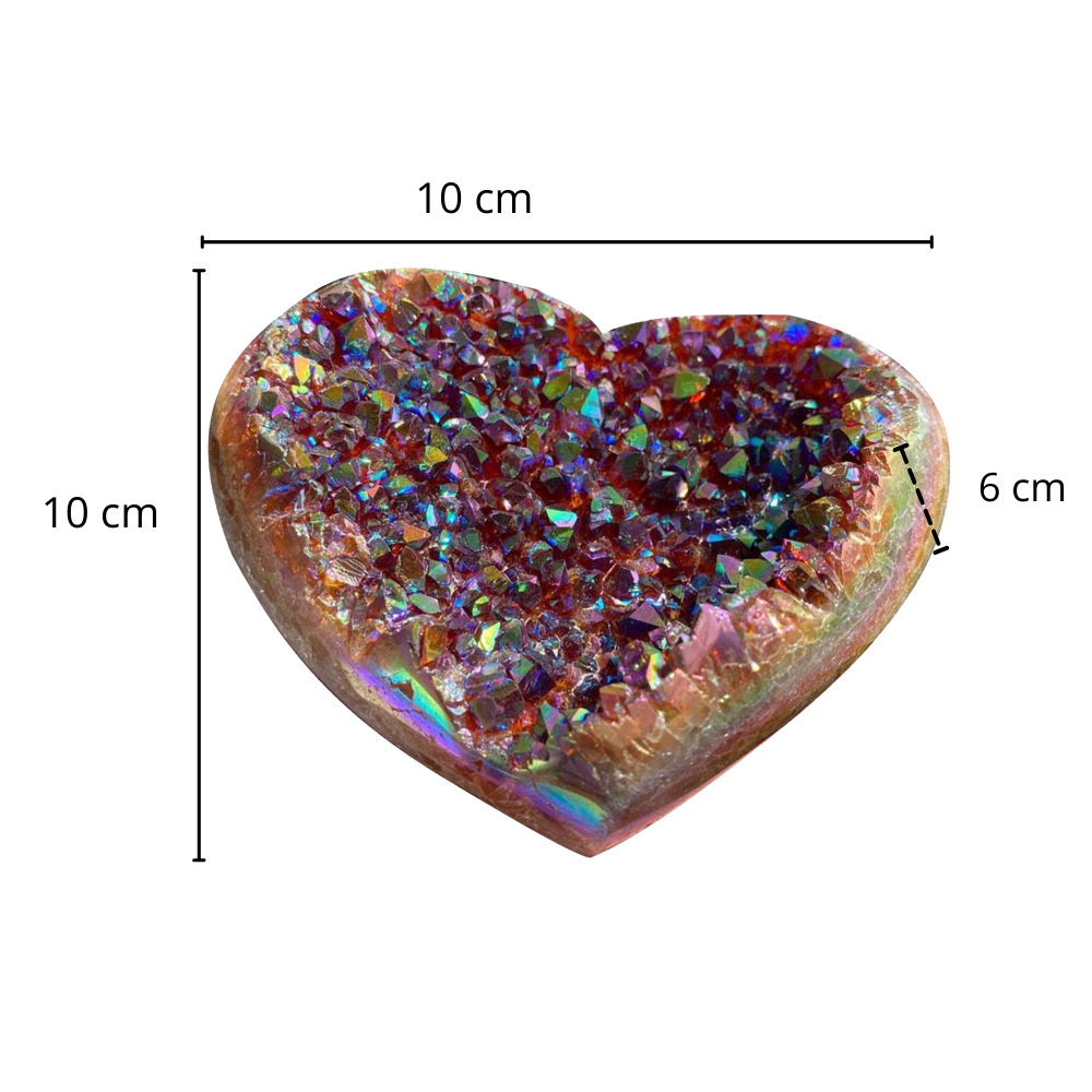 Heart-Shaped Rainbow Crystal Cluster - Ozerty