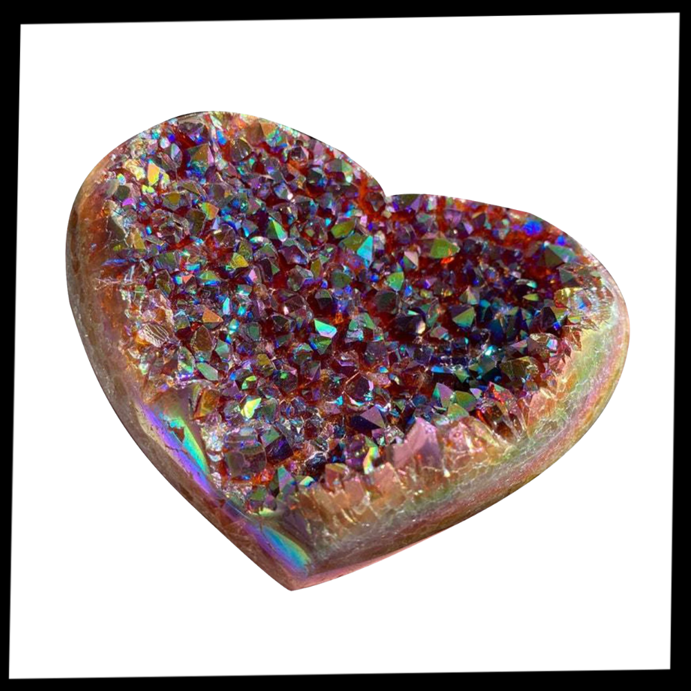 Heart-Shaped Rainbow Crystal Cluster - Ozerty