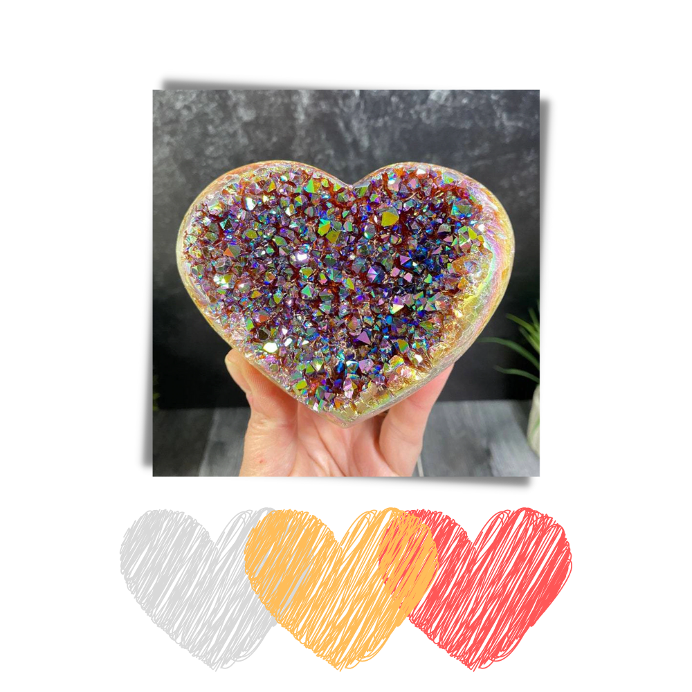 Heart-Shaped Rainbow Crystal Cluster - Ozerty