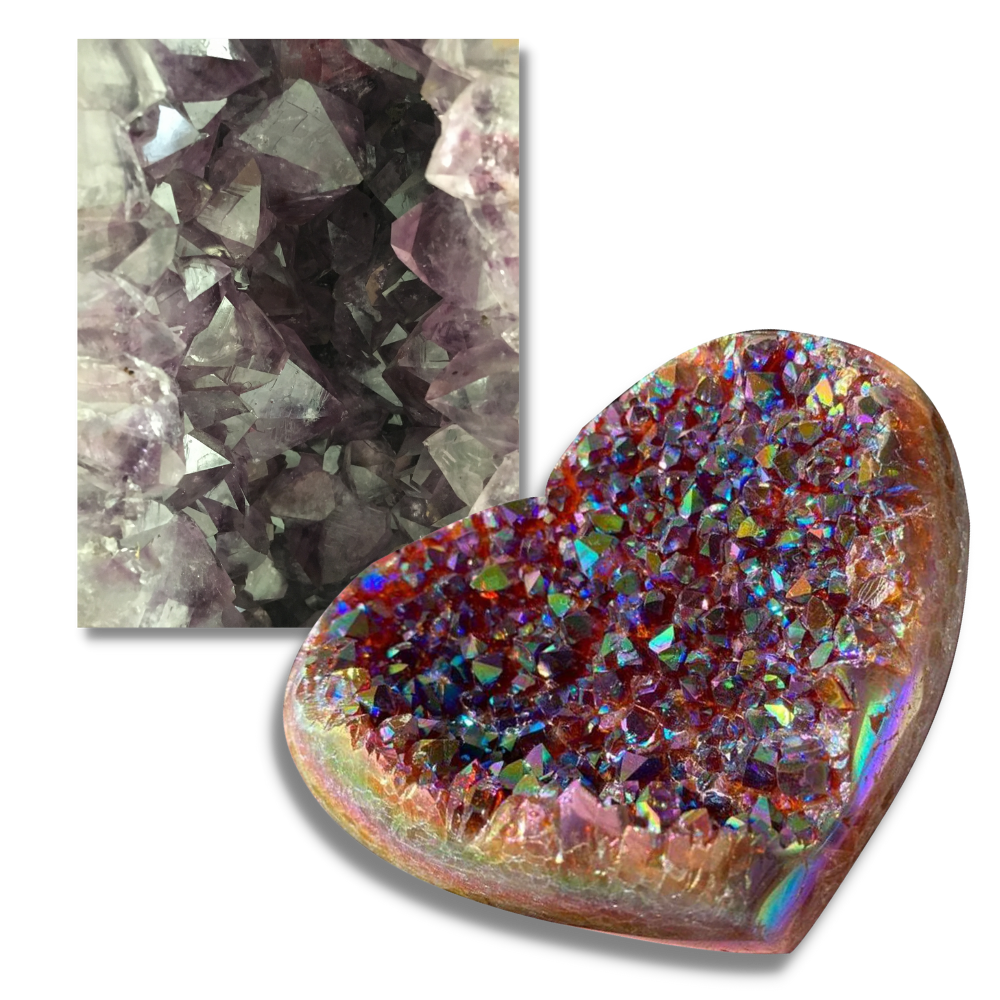 Heart-Shaped Rainbow Crystal Cluster - Ozerty