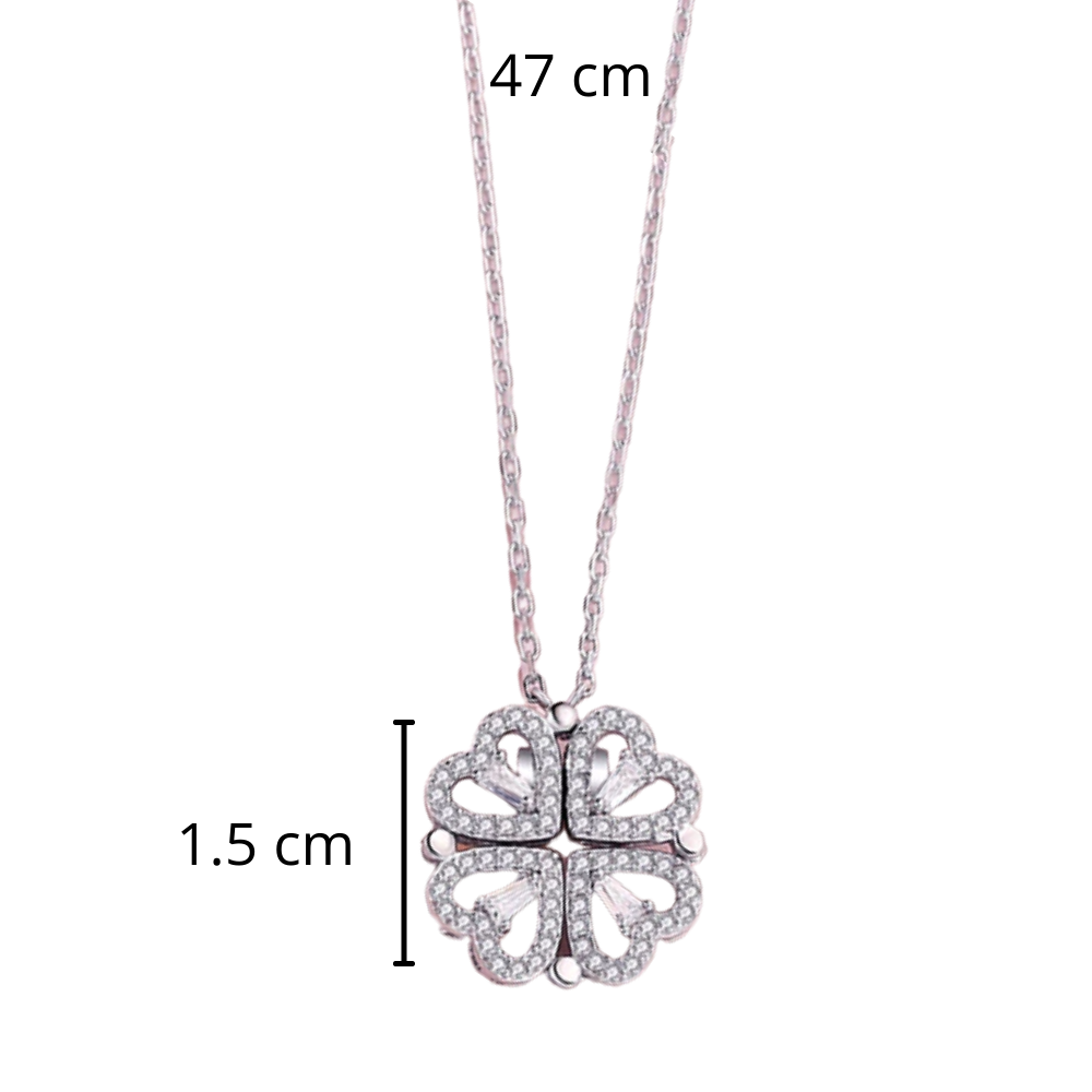 Four-Leaf Heart-Shaped Necklace - Ozerty