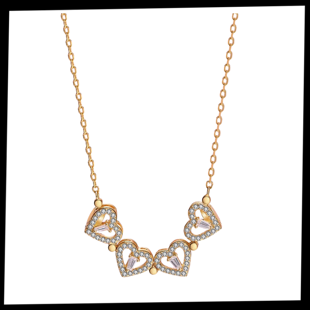 Four-Leaf Heart-Shaped Necklace - Ozerty