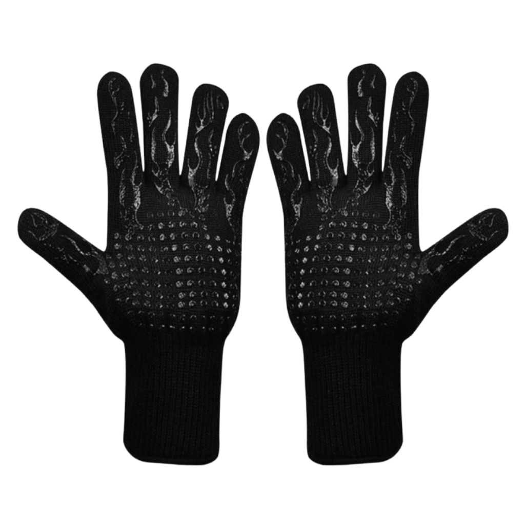 Heat resistant BBQ gloves (1 pair) -Black - Ozerty