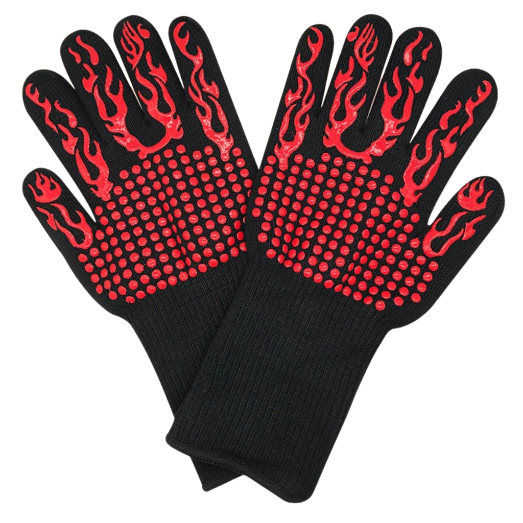 Heat resistant BBQ gloves (1 pair) -Red - Ozerty