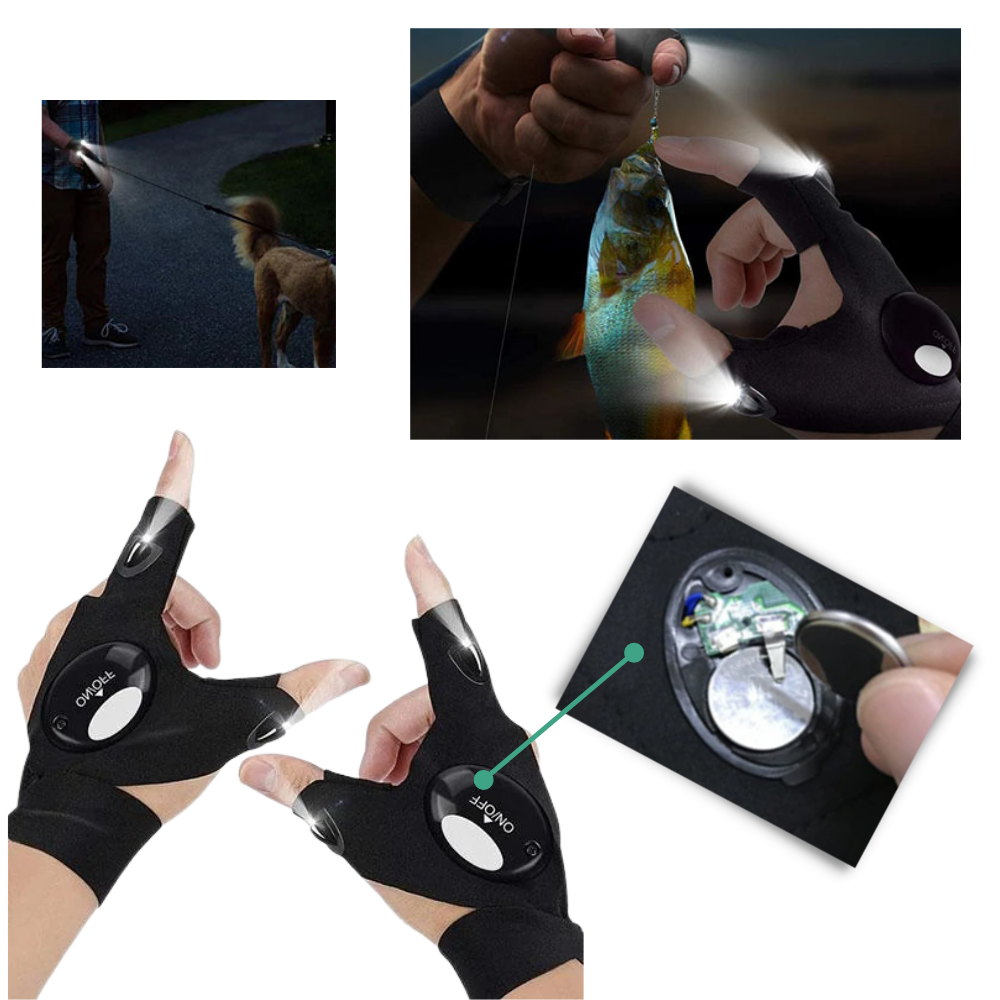 Pair of LED Gloves With Waterproof Lights - Ozerty