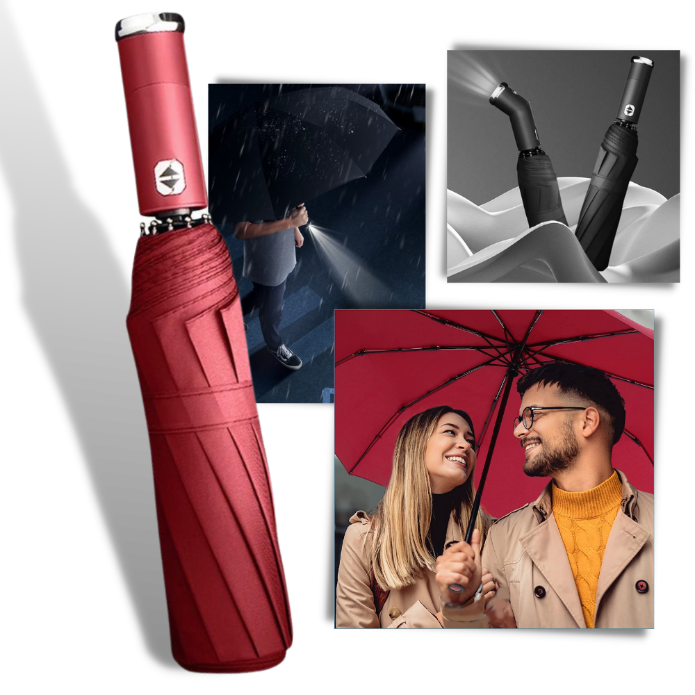 Windproof LED Sun & Rain Umbrella - Ozerty