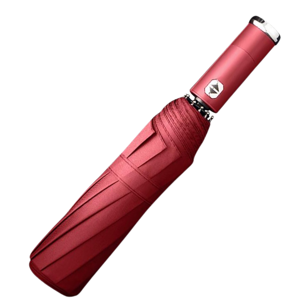 Windproof LED Sun & Rain Umbrella -Red - Ozerty