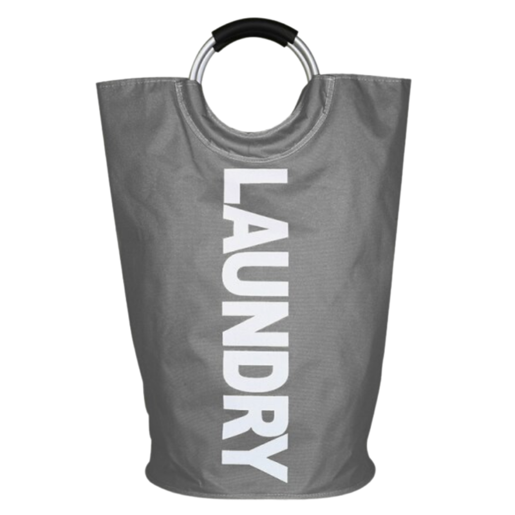 Foldable Laundry Basket bag with Handles -Dark Grey - Ozerty