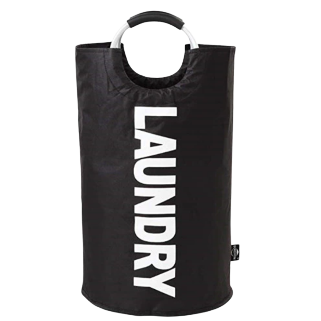 Foldable Laundry Basket bag with Handles -Black - Ozerty