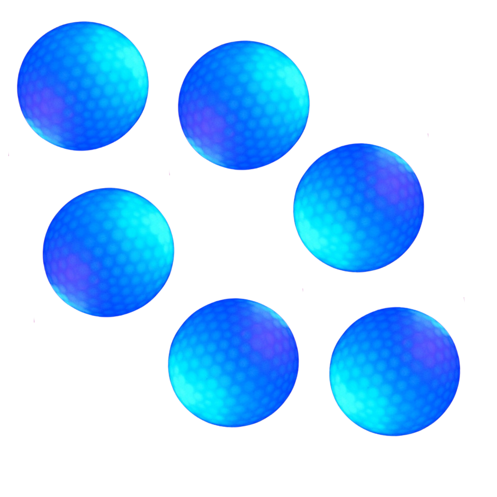 Pack of 6 LED Glowing Golf Balls -Blue - Ozerty