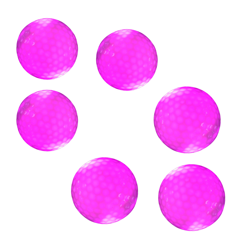 Pack of 6 LED Glowing Golf Balls -Purple - Ozerty