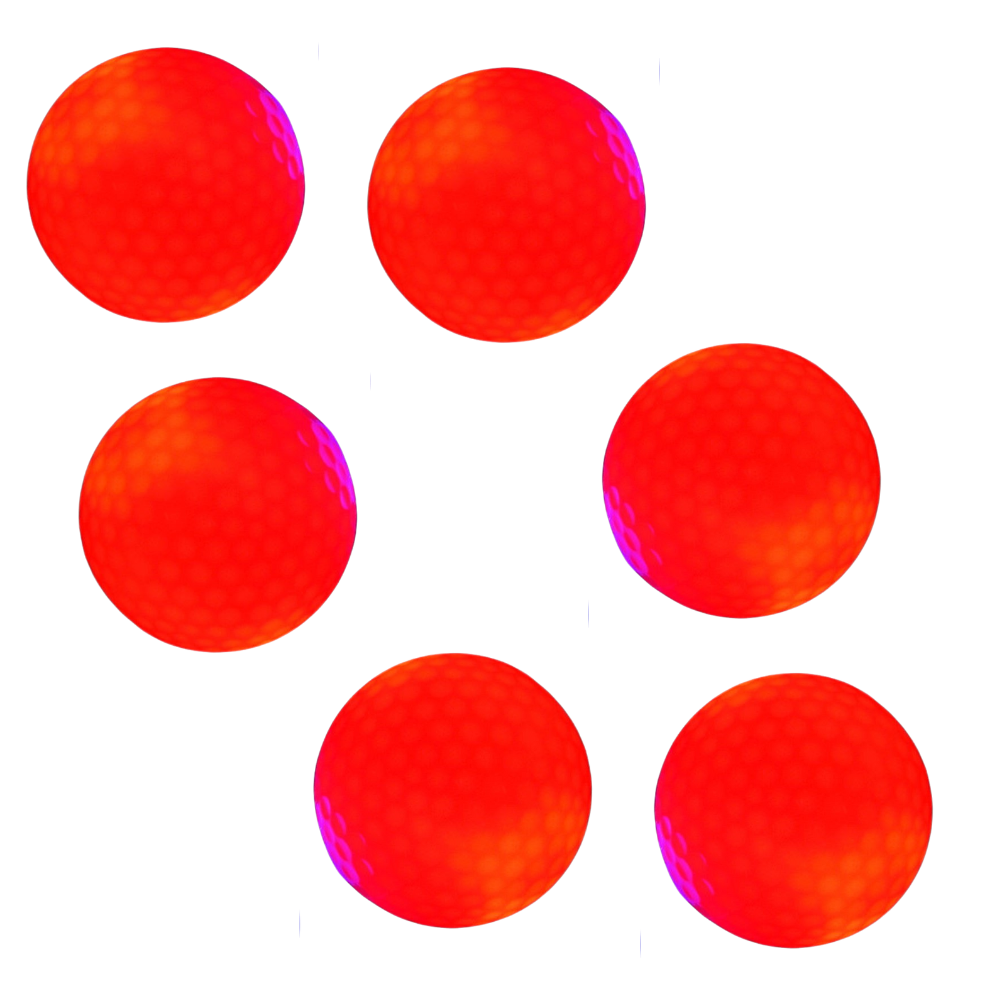 Pack of 6 LED Glowing Golf Balls -Red - Ozerty