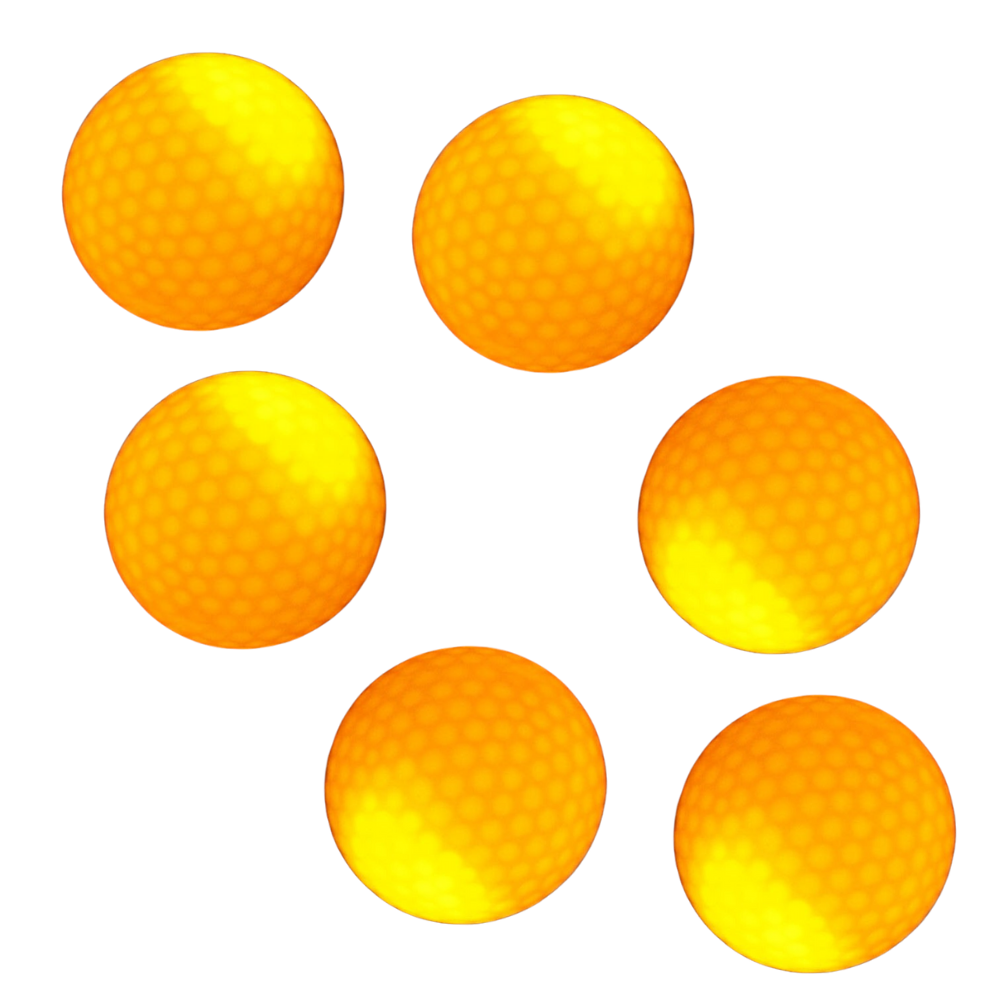 Pack of 6 LED Glowing Golf Balls -Yellow - Ozerty