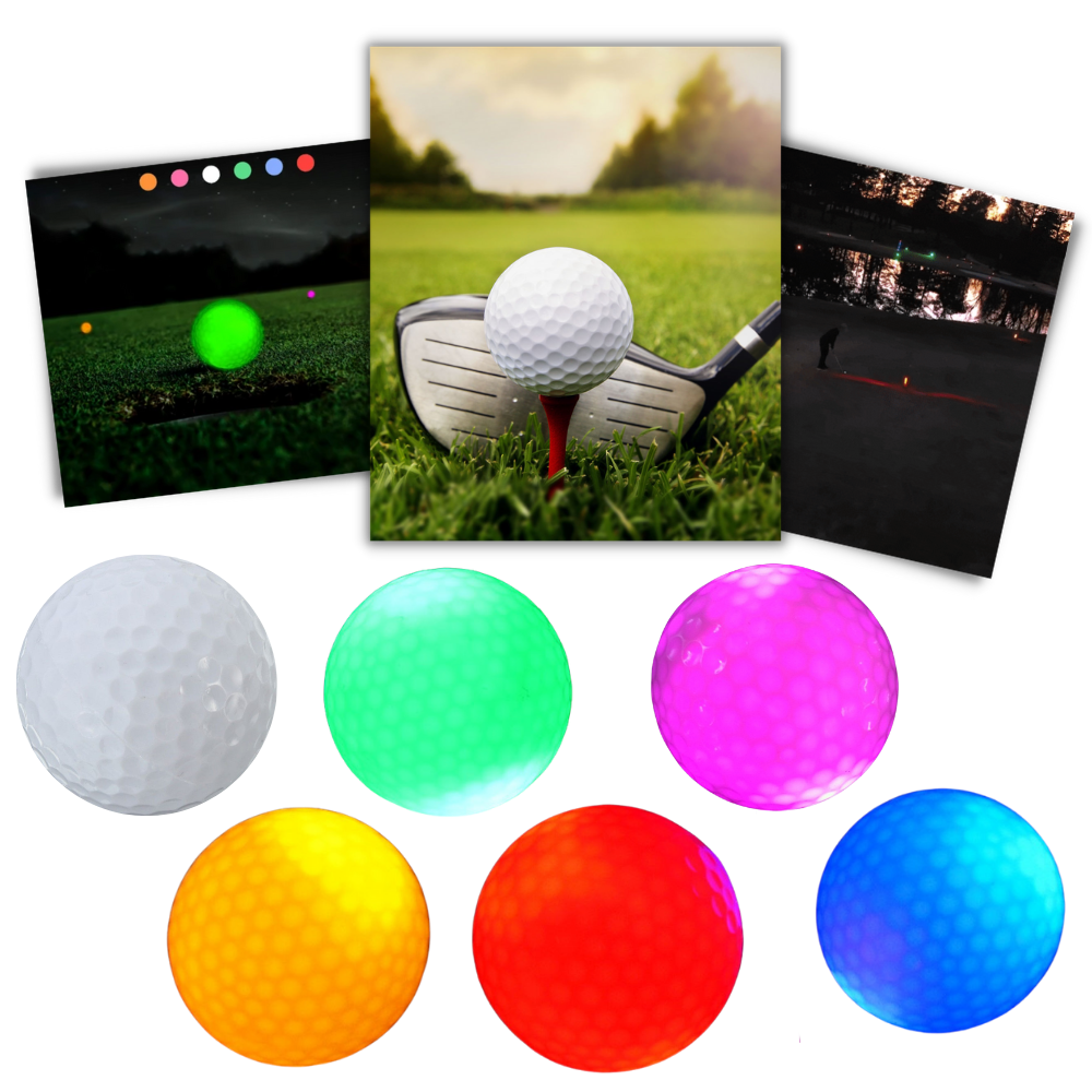 Pack of 6 LED Glowing Golf Balls - Ozerty