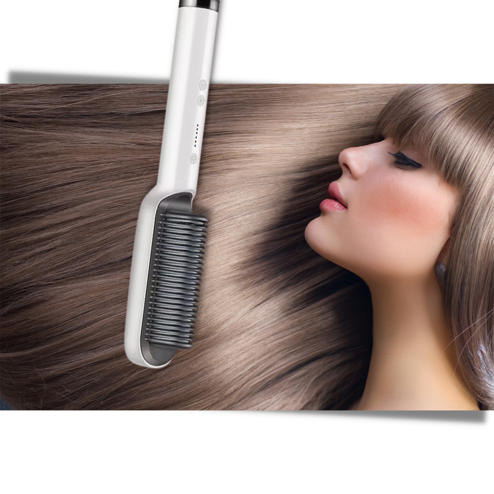 Electric Ceramic Brush Hair Straightener - Ozerty