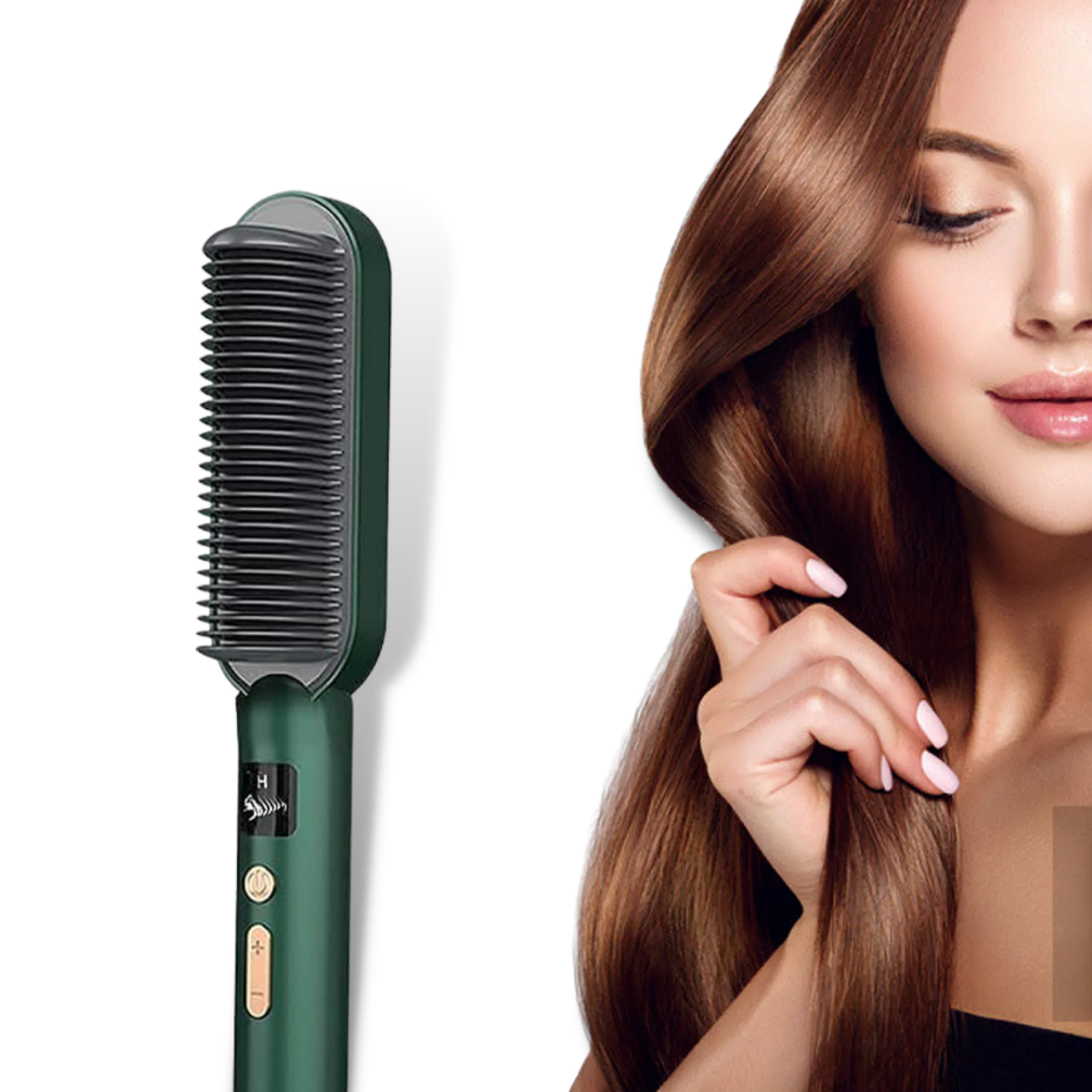 Electric Ceramic Brush Hair Straightener - Ozerty