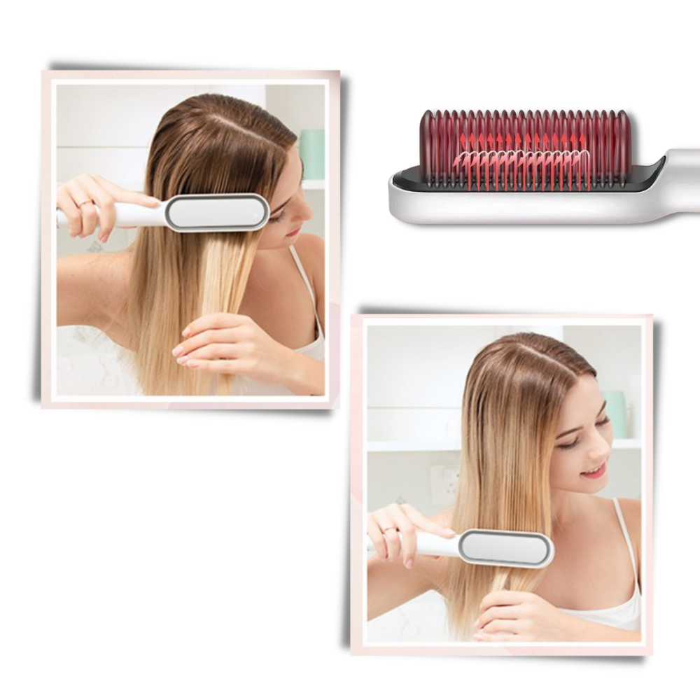 Electric Ceramic Brush Hair Straightener - Ozerty