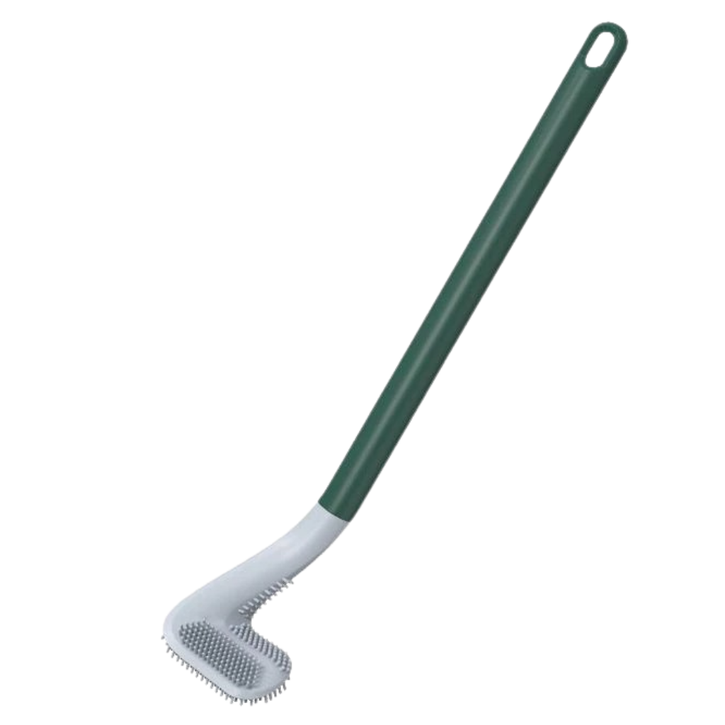 Long handle toilet brush with wall mounted base -Green - Ozerty