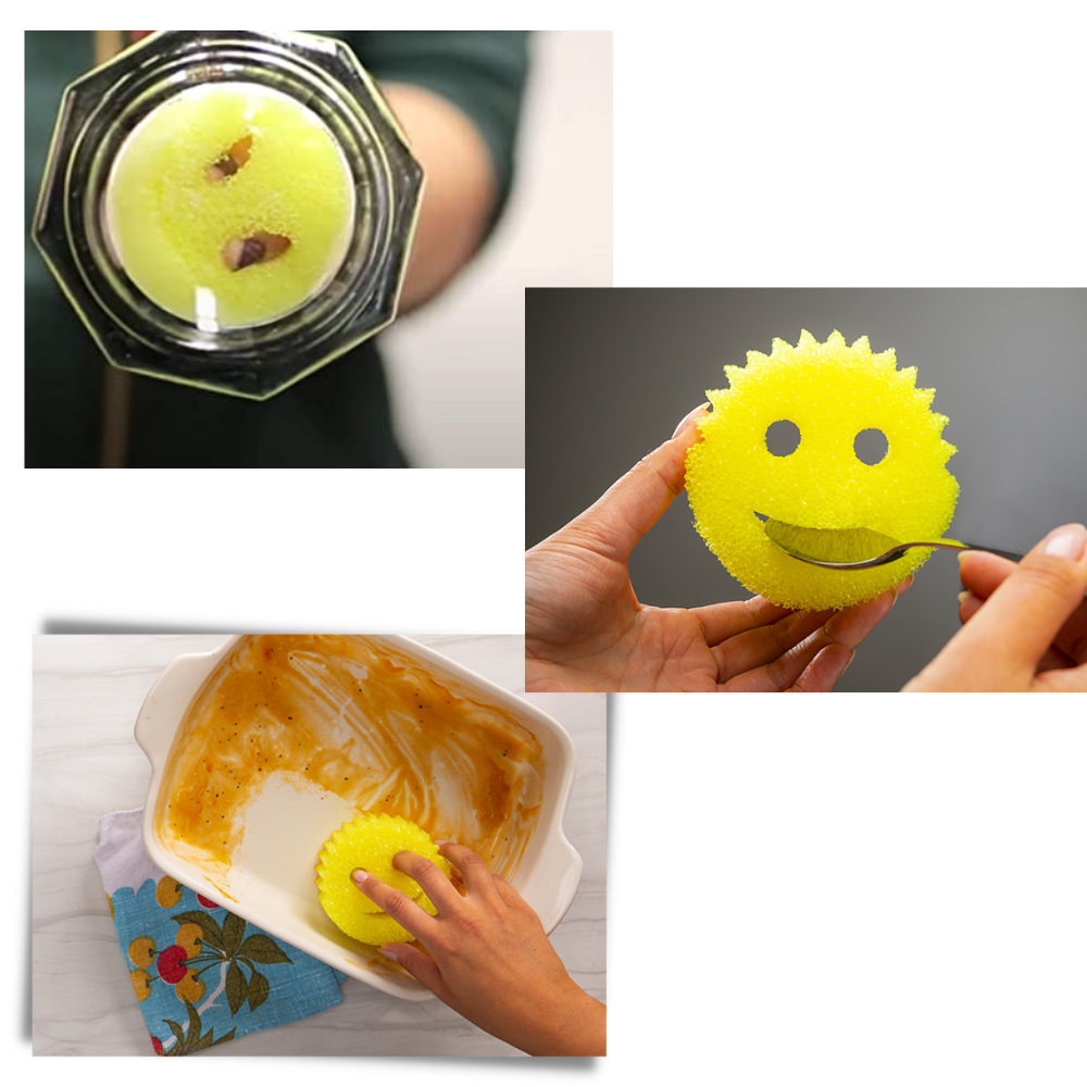 Smiley Magic Dishwashing Sponge - Ozerty