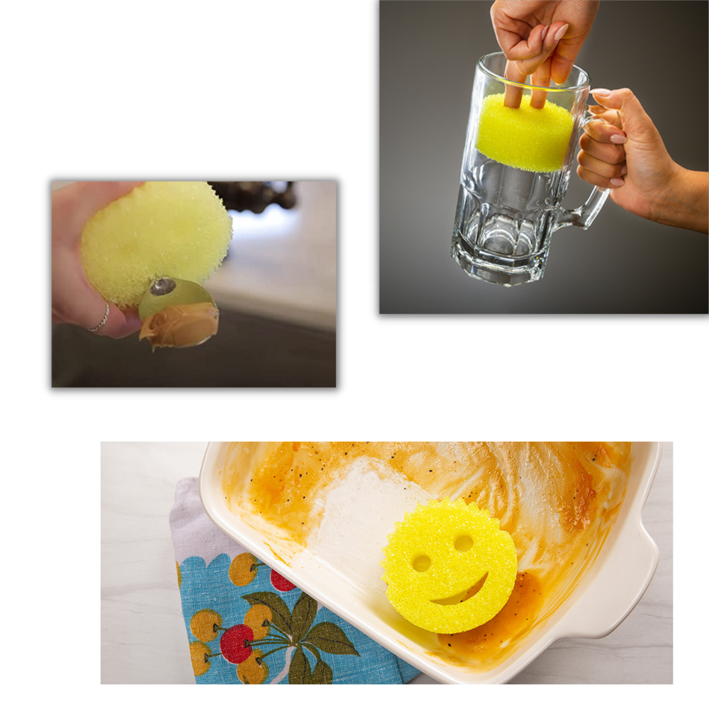 Smiley Magic Dishwashing Sponge - Ozerty