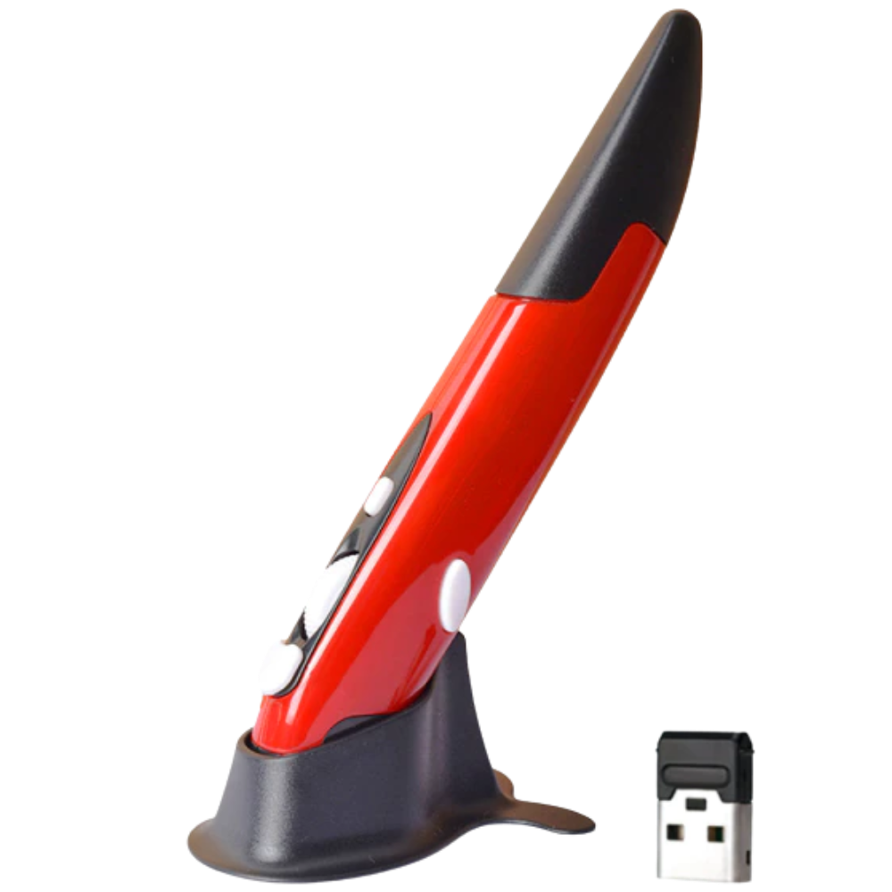 Wireless Pen-Shaped Mouse -Red - Ozerty