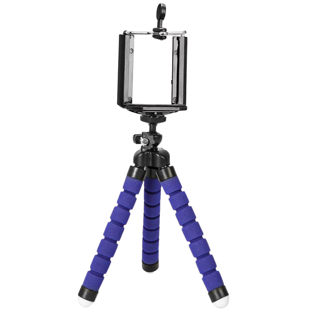 Mini Flexible Phone Tripod Stand Set -Blue - Ozerty