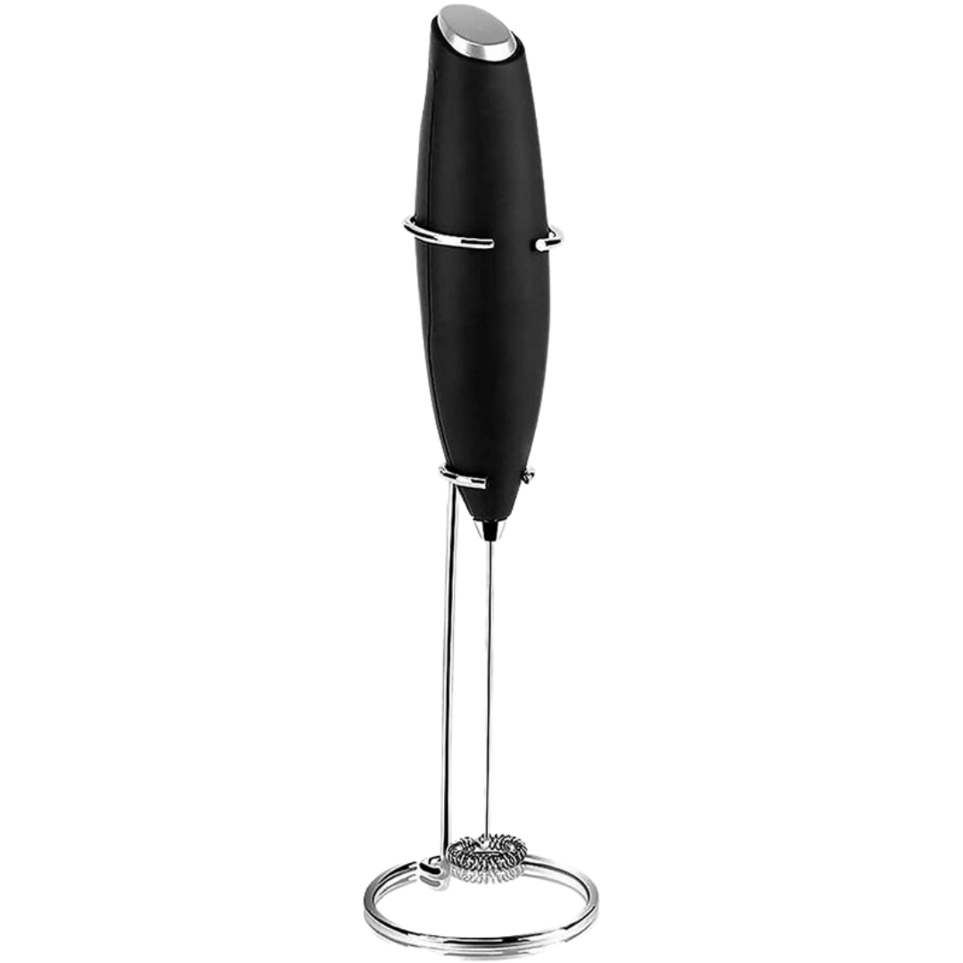 Electric Handheld Milk Frother with holder -Black - Ozerty