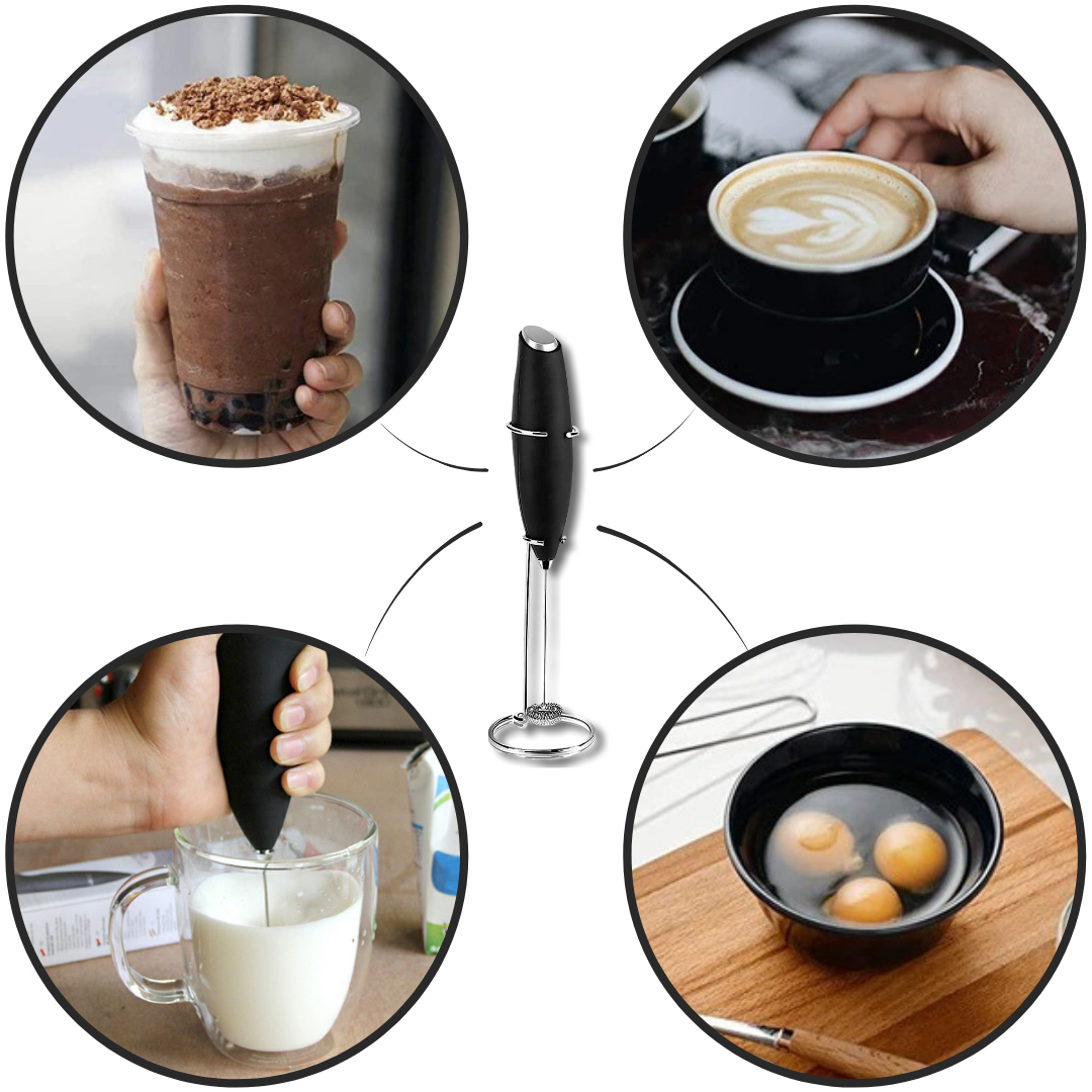 Electric Handheld Milk Frother with holder - Ozerty