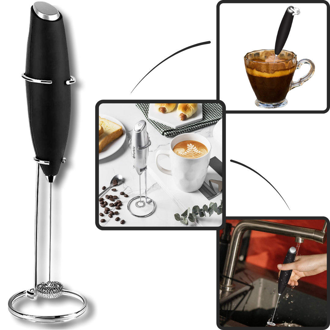 Electric Handheld Milk Frother with holder - Ozerty