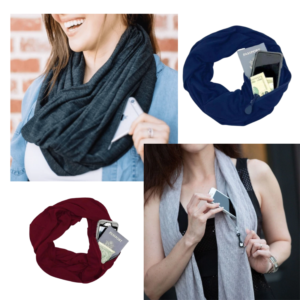 Warm Muffler With Hidden Pocket - Ozerty