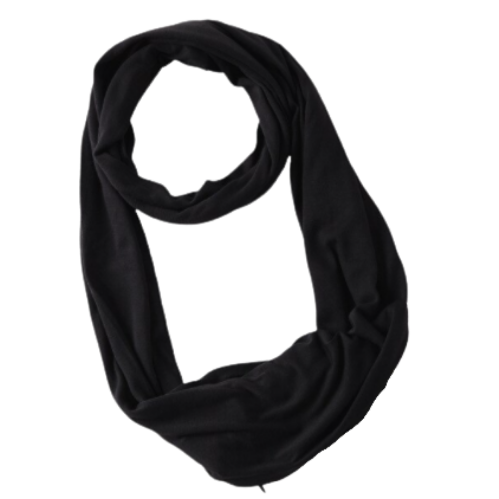 Warm Muffler With Hidden Pocket -Black - Ozerty