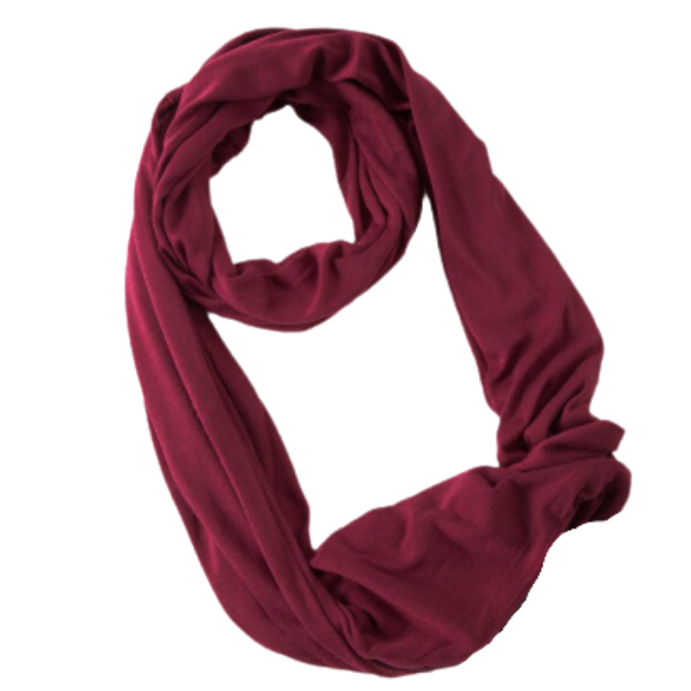 Warm Muffler With Hidden Pocket -Red - Ozerty