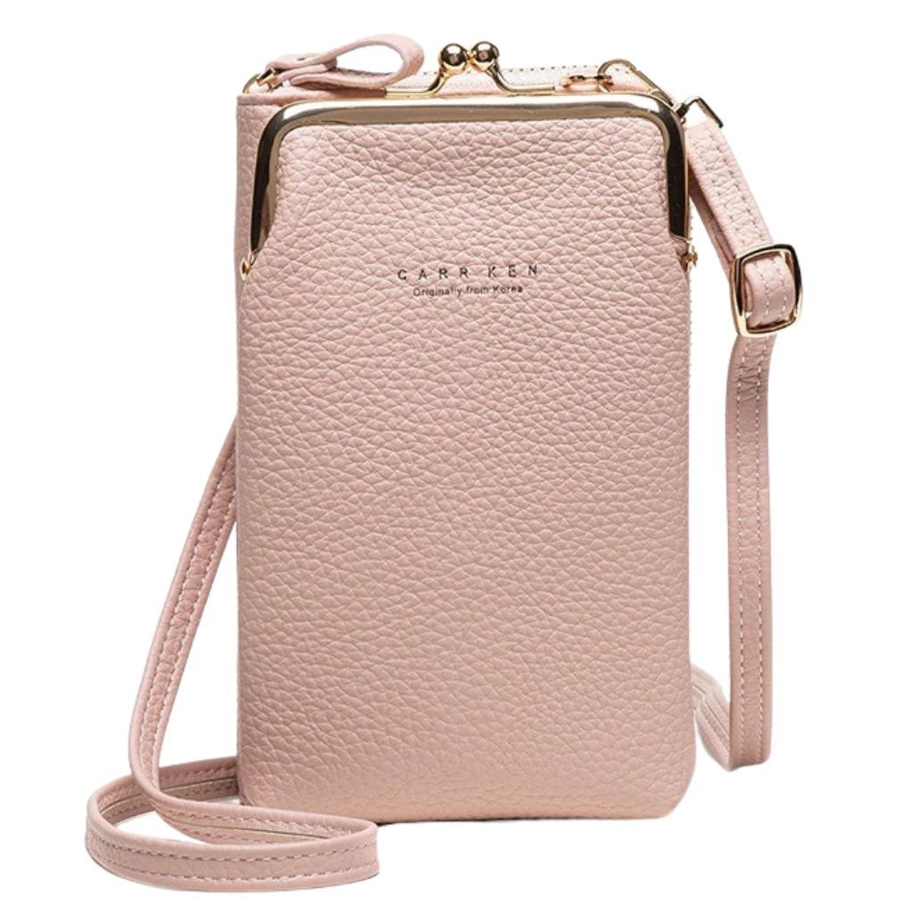 Crossbody bag with removable strap -Pink - Ozerty