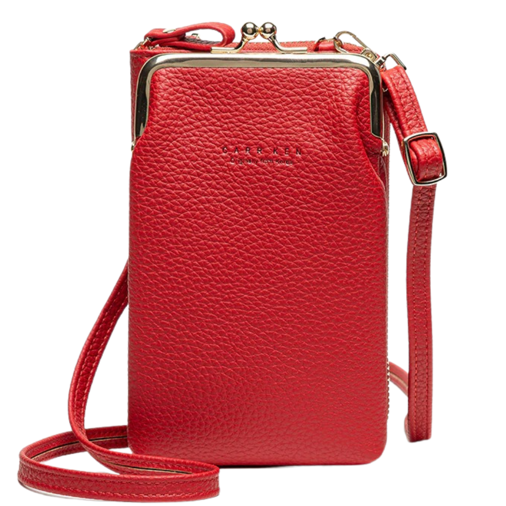 Crossbody bag with removable strap -Red - Ozerty