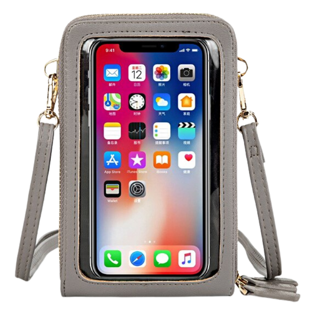 Multi pockets touchscreen crossbody bag -Grey - Ozerty