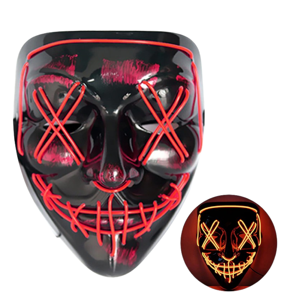 Neon LED mask -Red - Ozerty