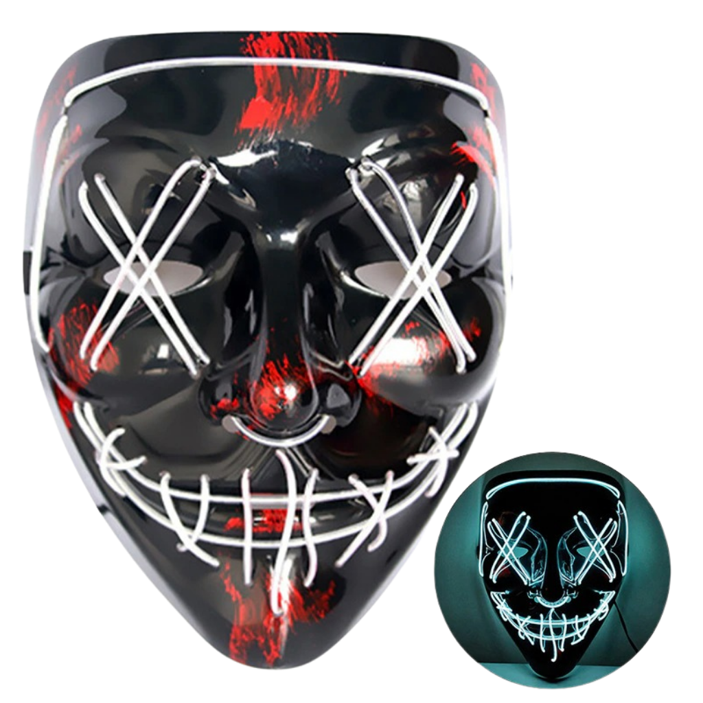 Neon LED mask -White - Ozerty